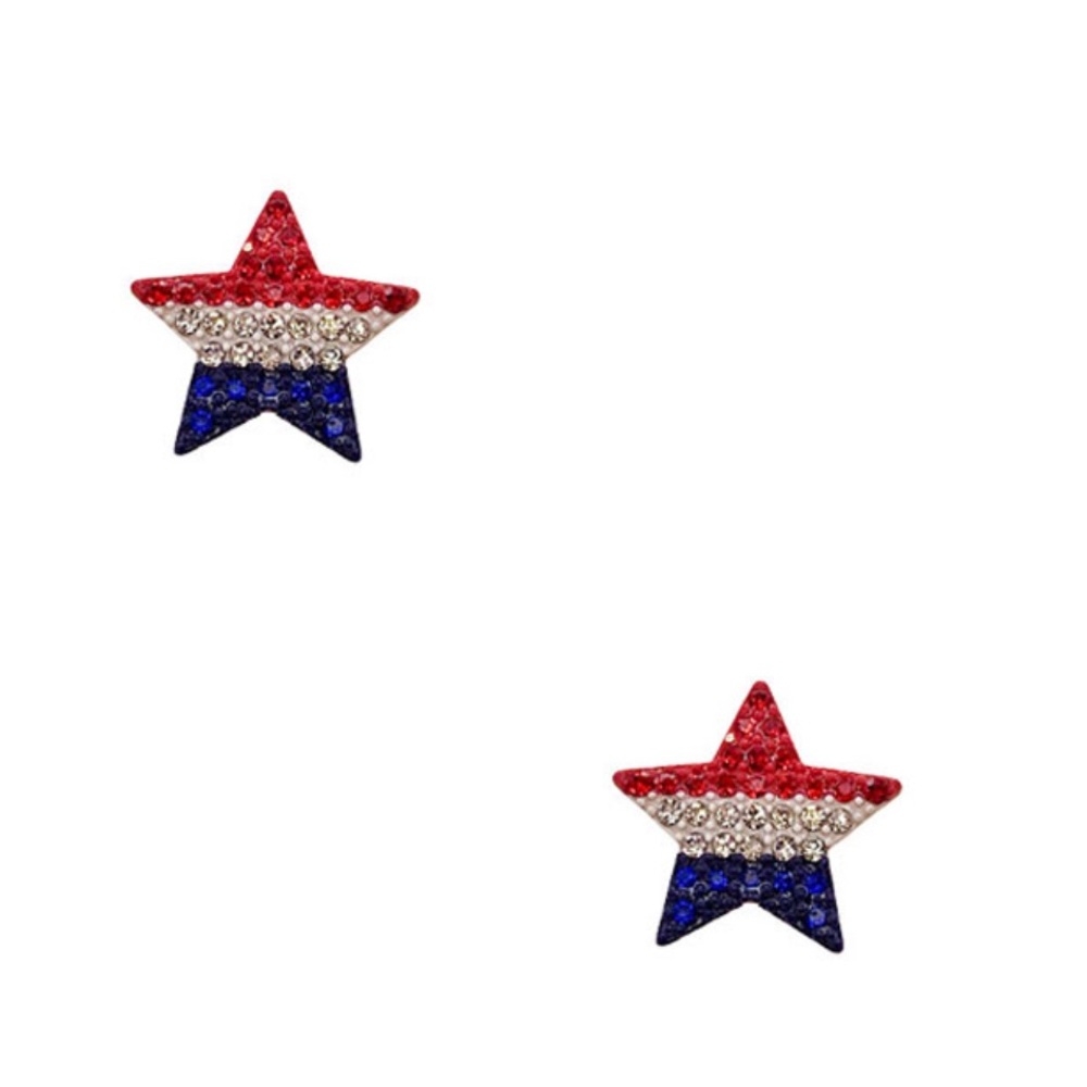 American Flag Rhinestone Star Earring